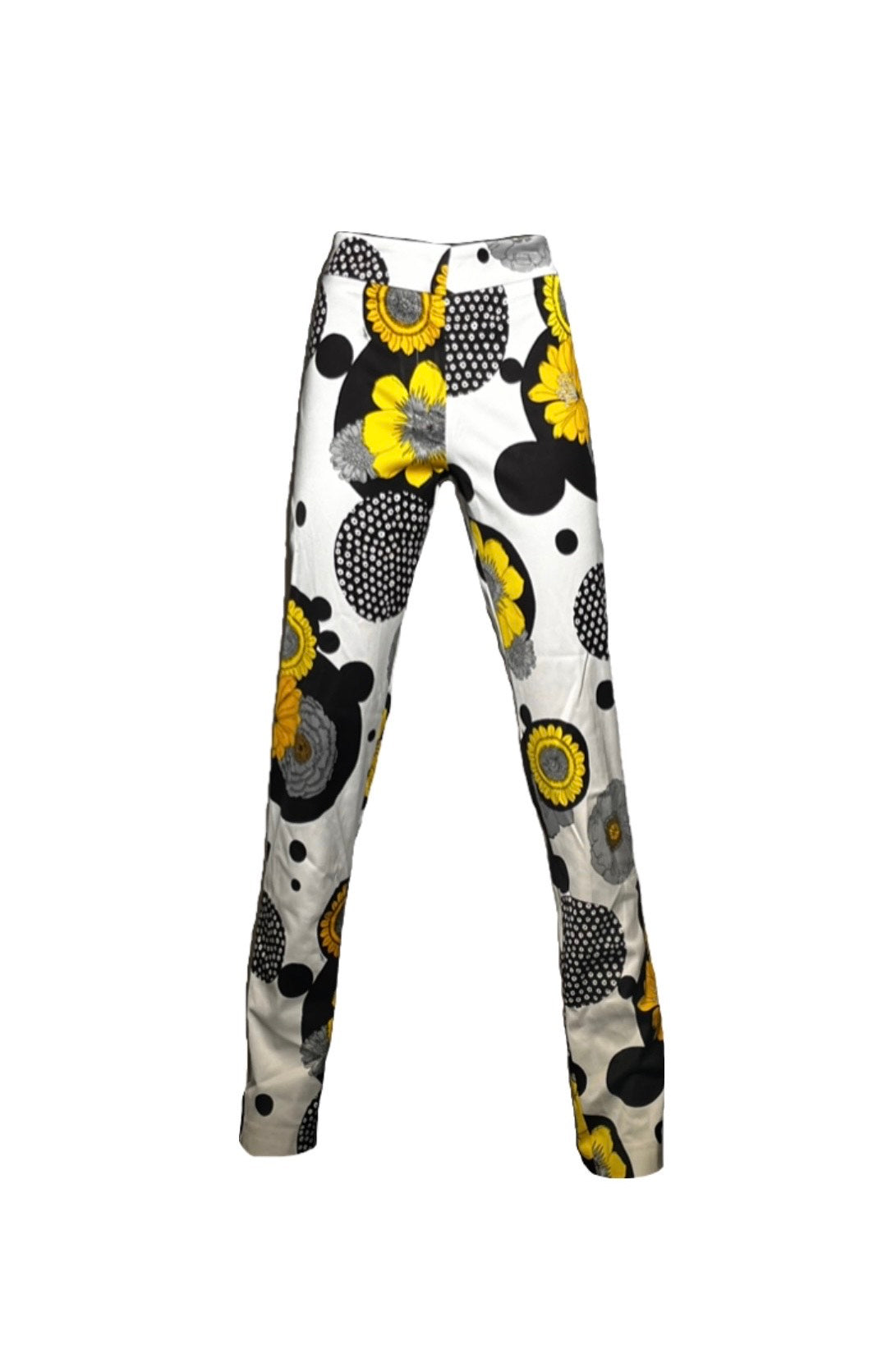 Black,White, & Yellow fitted Pant