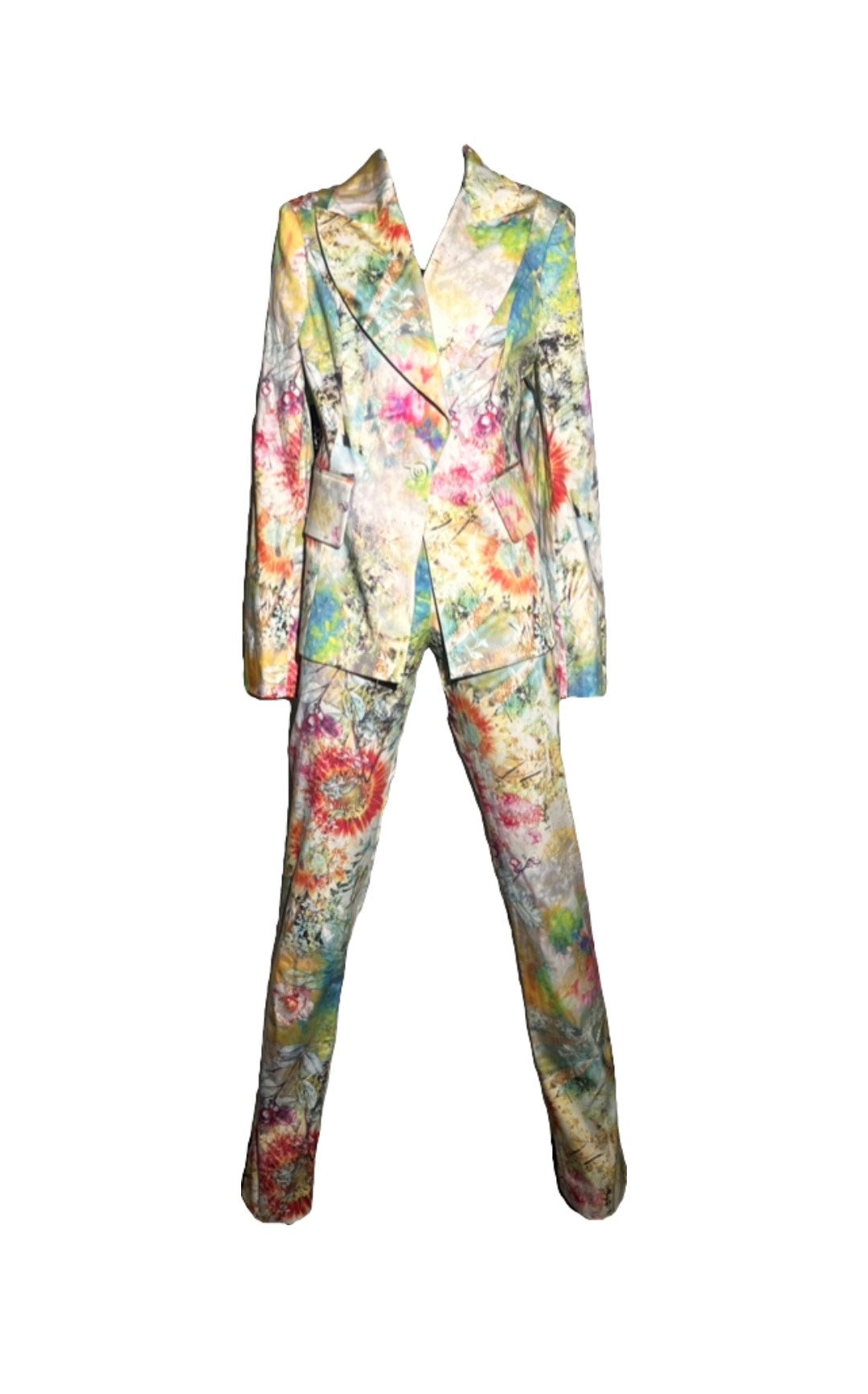 Floral Watercolor Printed Suit Pant