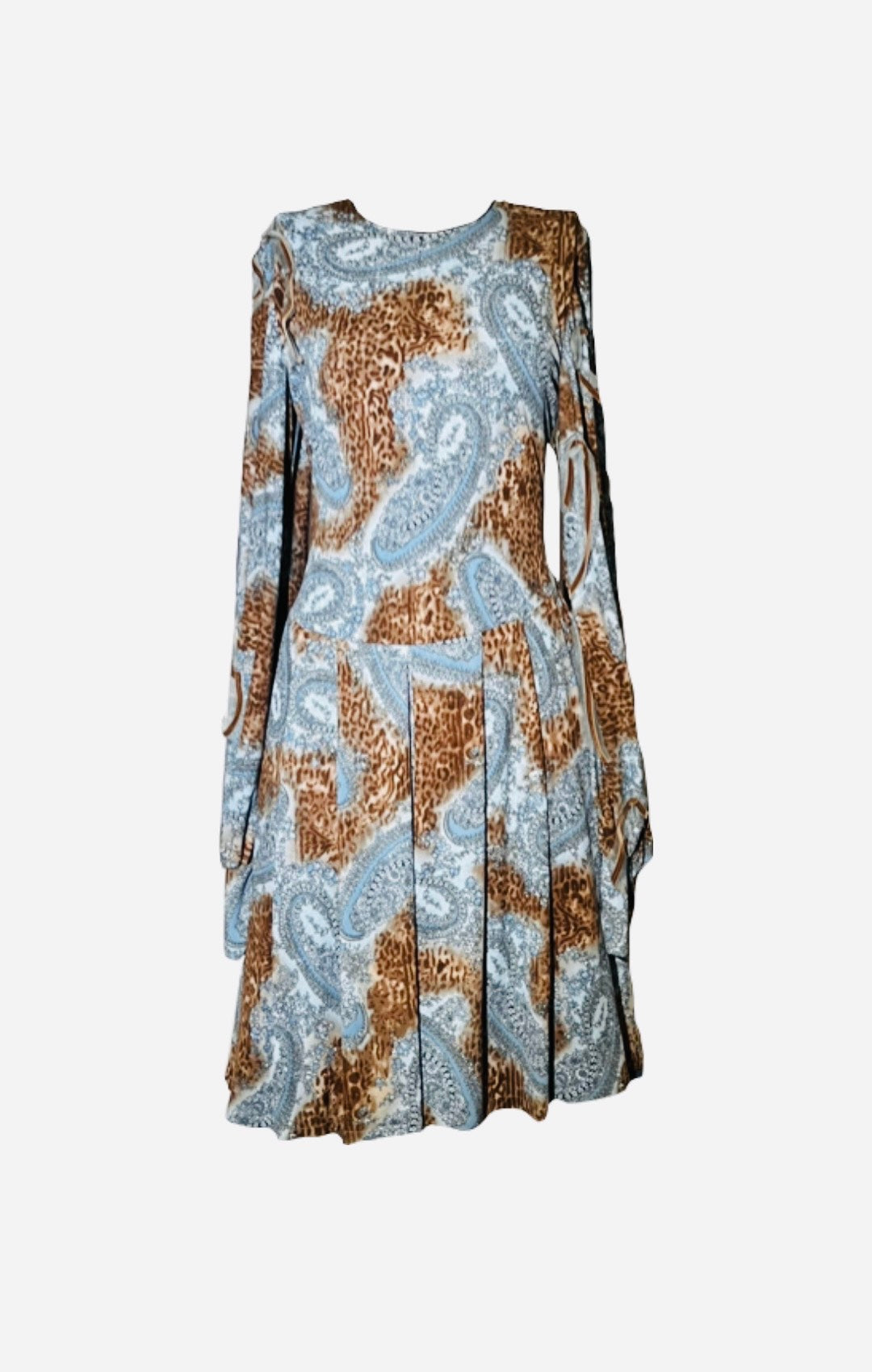Blue Paisley Fit and Flare Dress