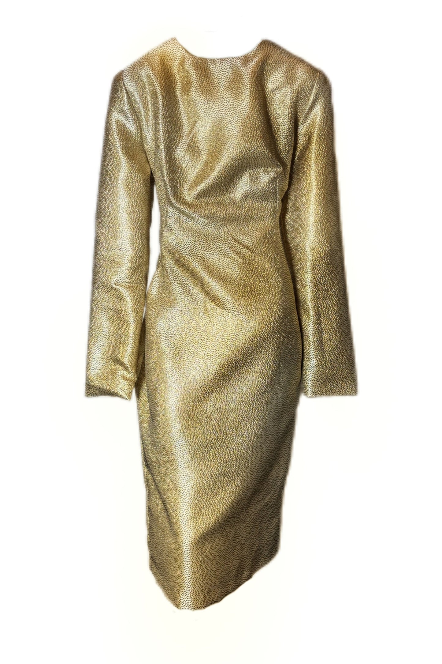 Long Sleeve Gold Dress