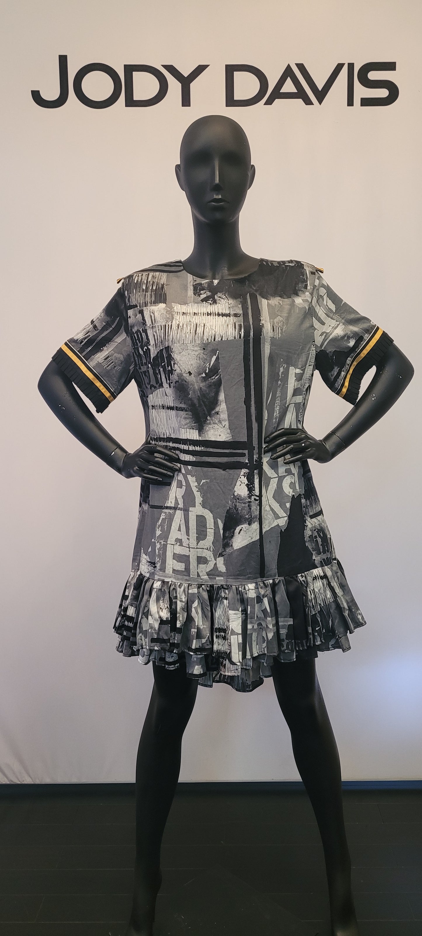ShoBall Black & Gray printed Dress