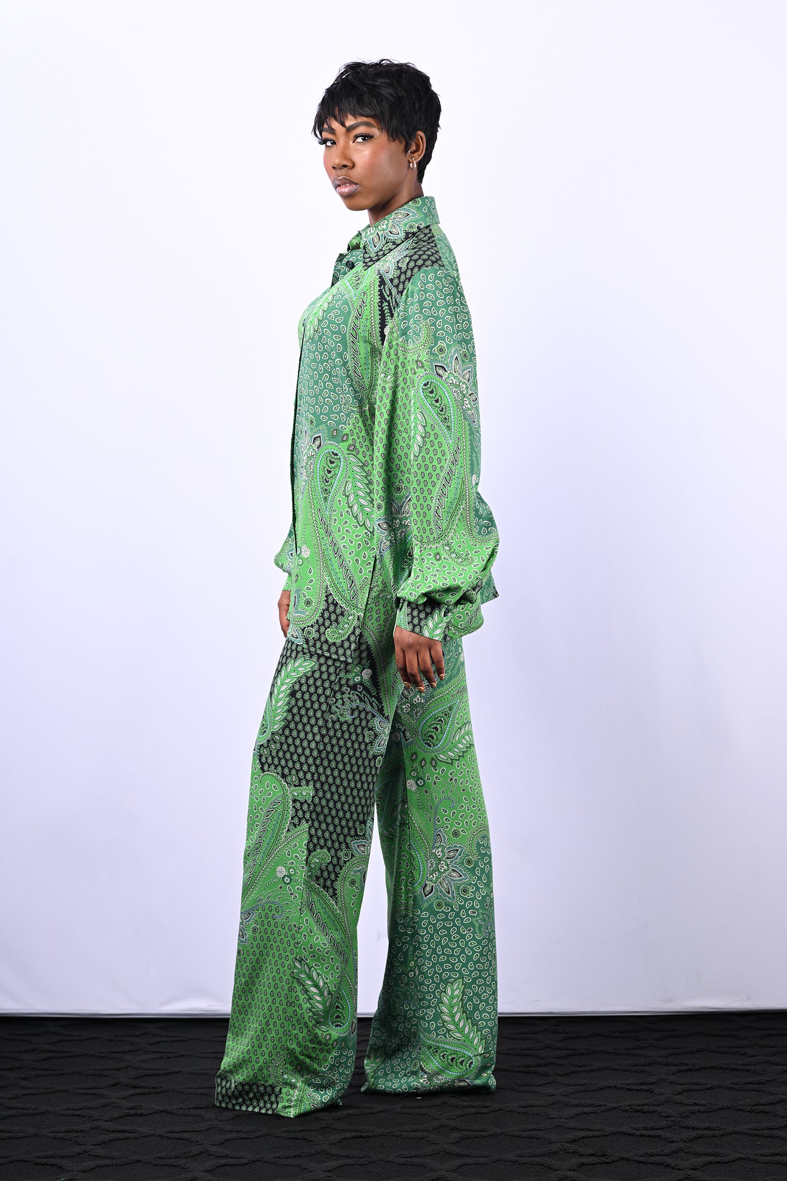 Green Paisley Full leg pant