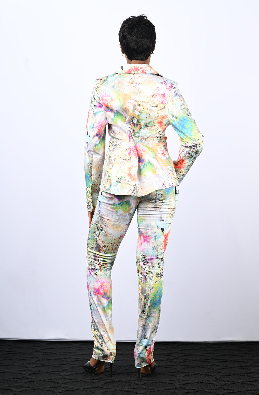 Floral Watercolor Printed Suit Pant