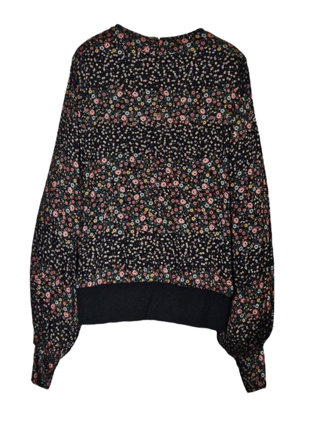 Floral Cotton Top with rib knit waistband