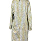 Yellow White Cotton Lycra Longsleve Dress with V Neck and Red Stripe Detail