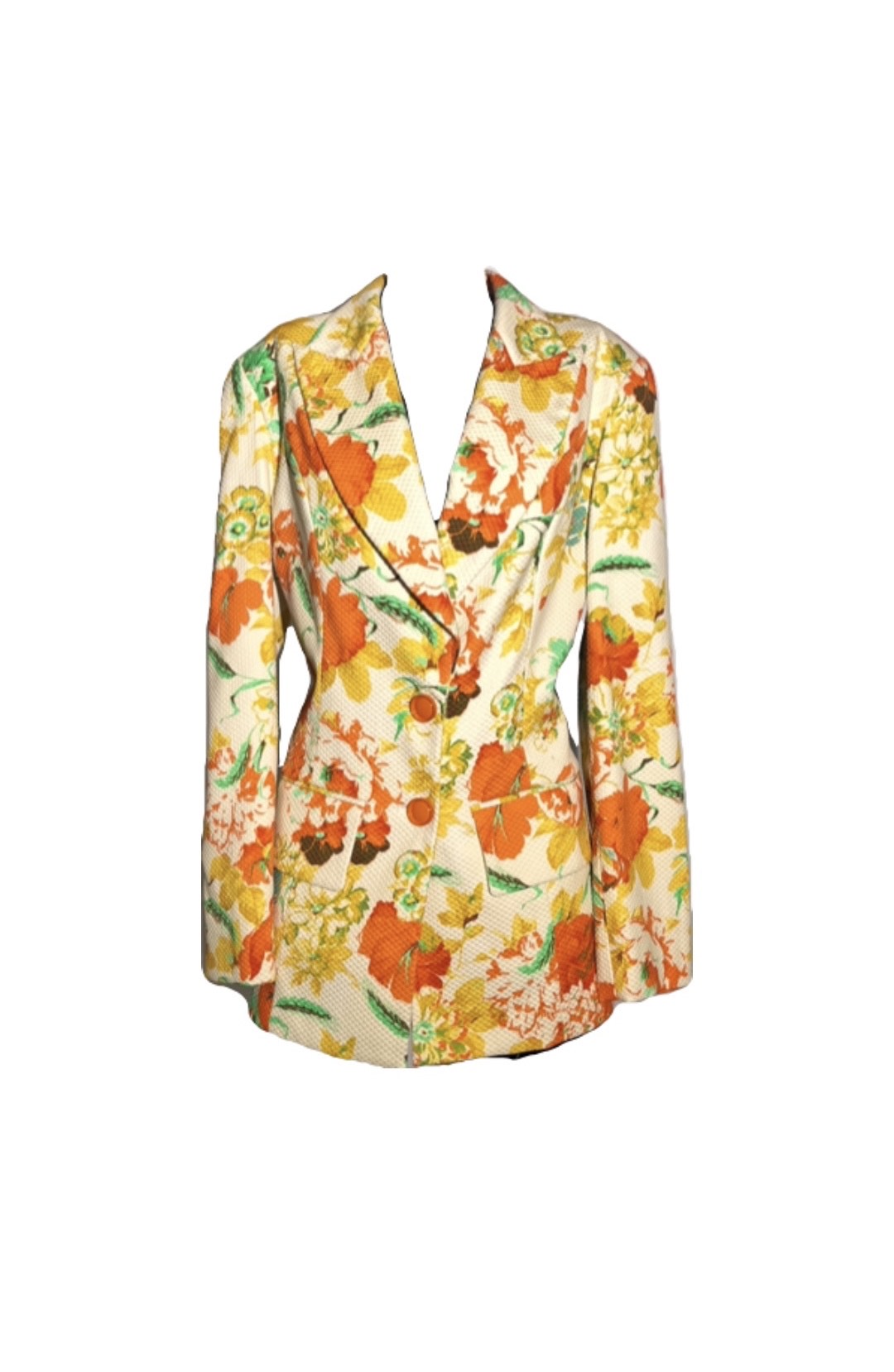 Printed Orange and Cream Blazer