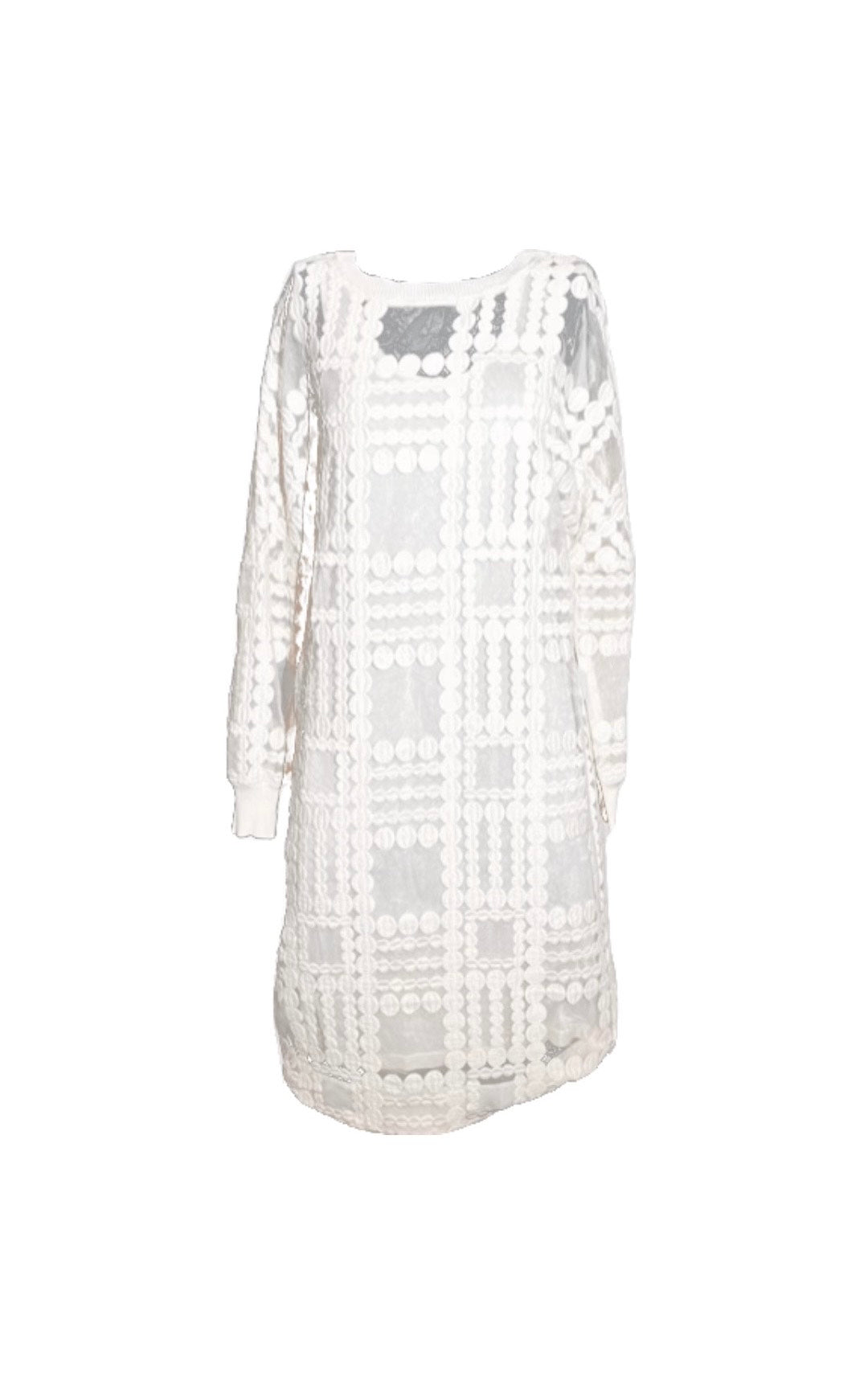 White Sheer Panel Dress