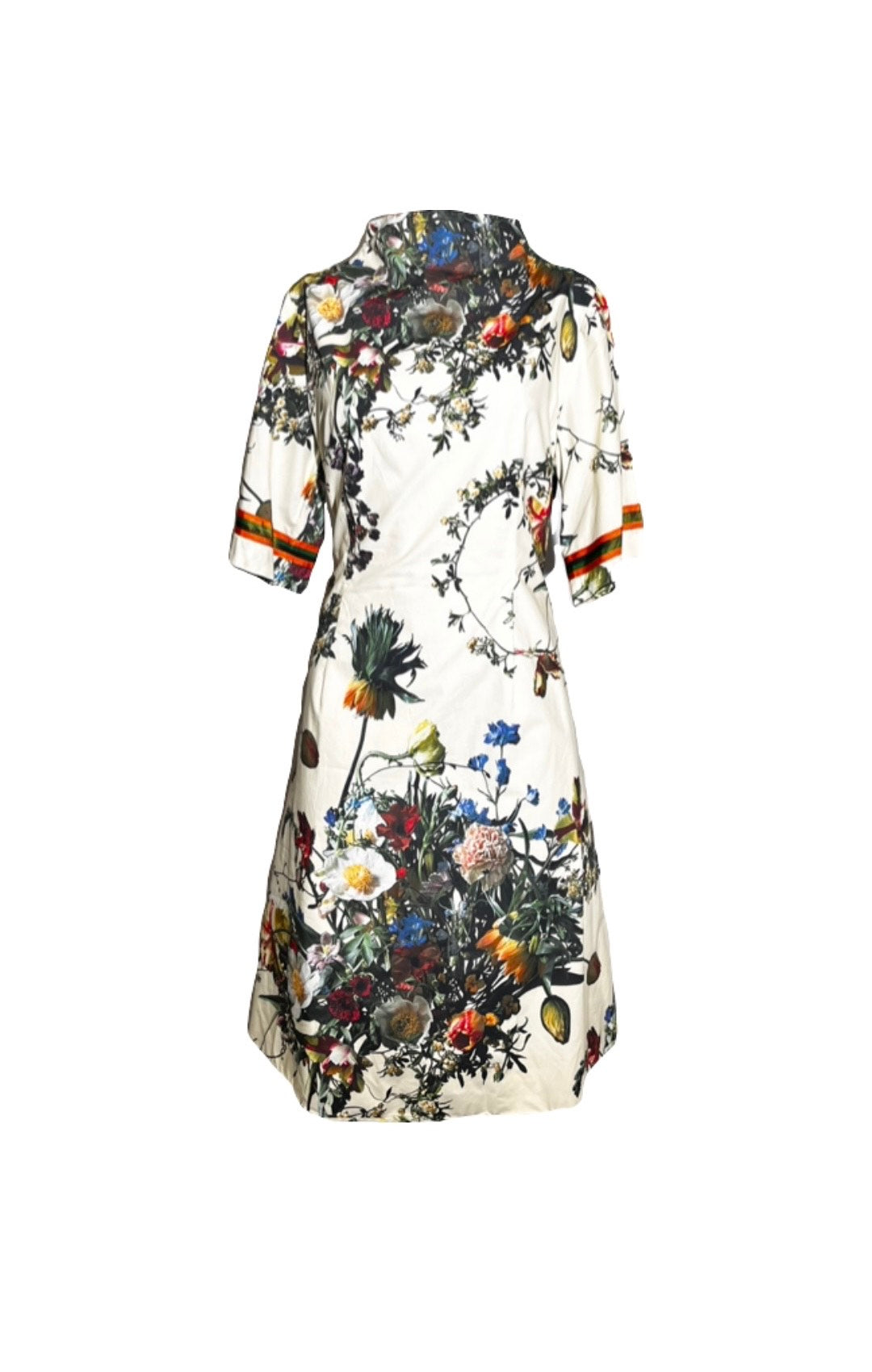 Floral French High neck Dress