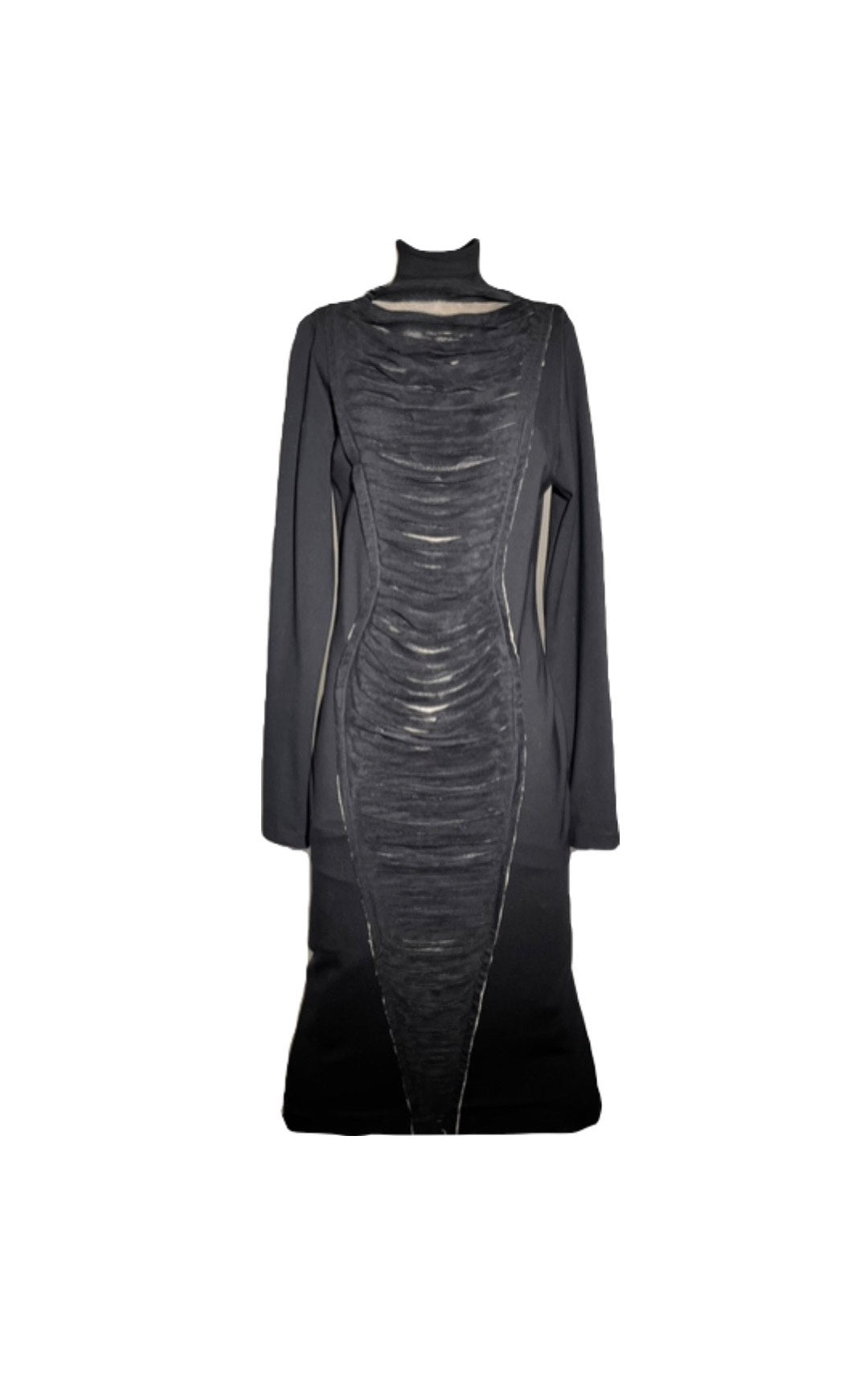 Black Bodycon Dress with Center Slits