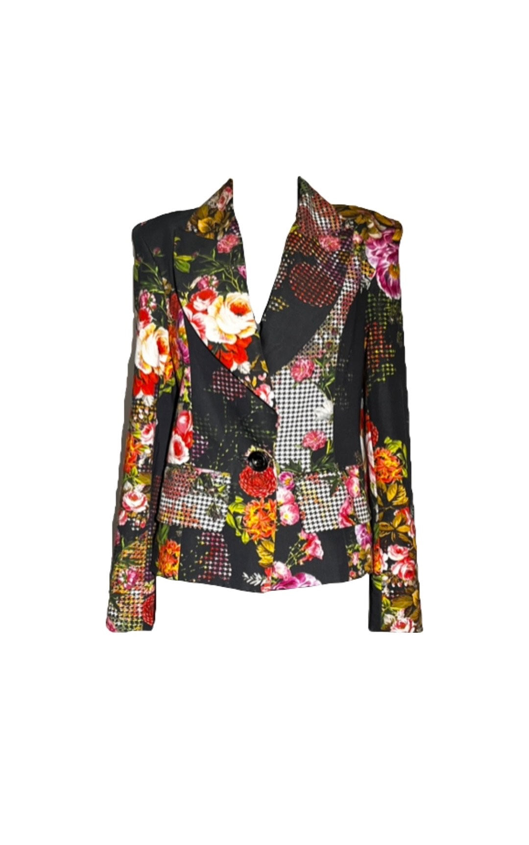 Black Floral Suit Jacket