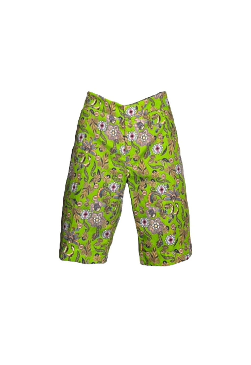 Green Floral Shorts
