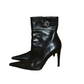 Versace Leather Heeled Boot with Buckle Detail