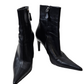 Versace Leather Heeled Boot with Buckle Detail