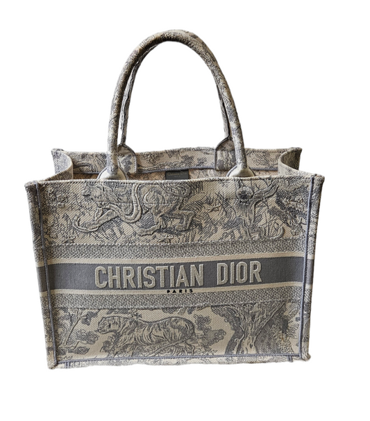 Renew Christian Dior Book Tote Bag in Grey