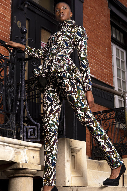Pencil Jean Paisley Brushed Cotton and Lycra
