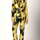 Yellow Gold and Black Floral Printed Jacket