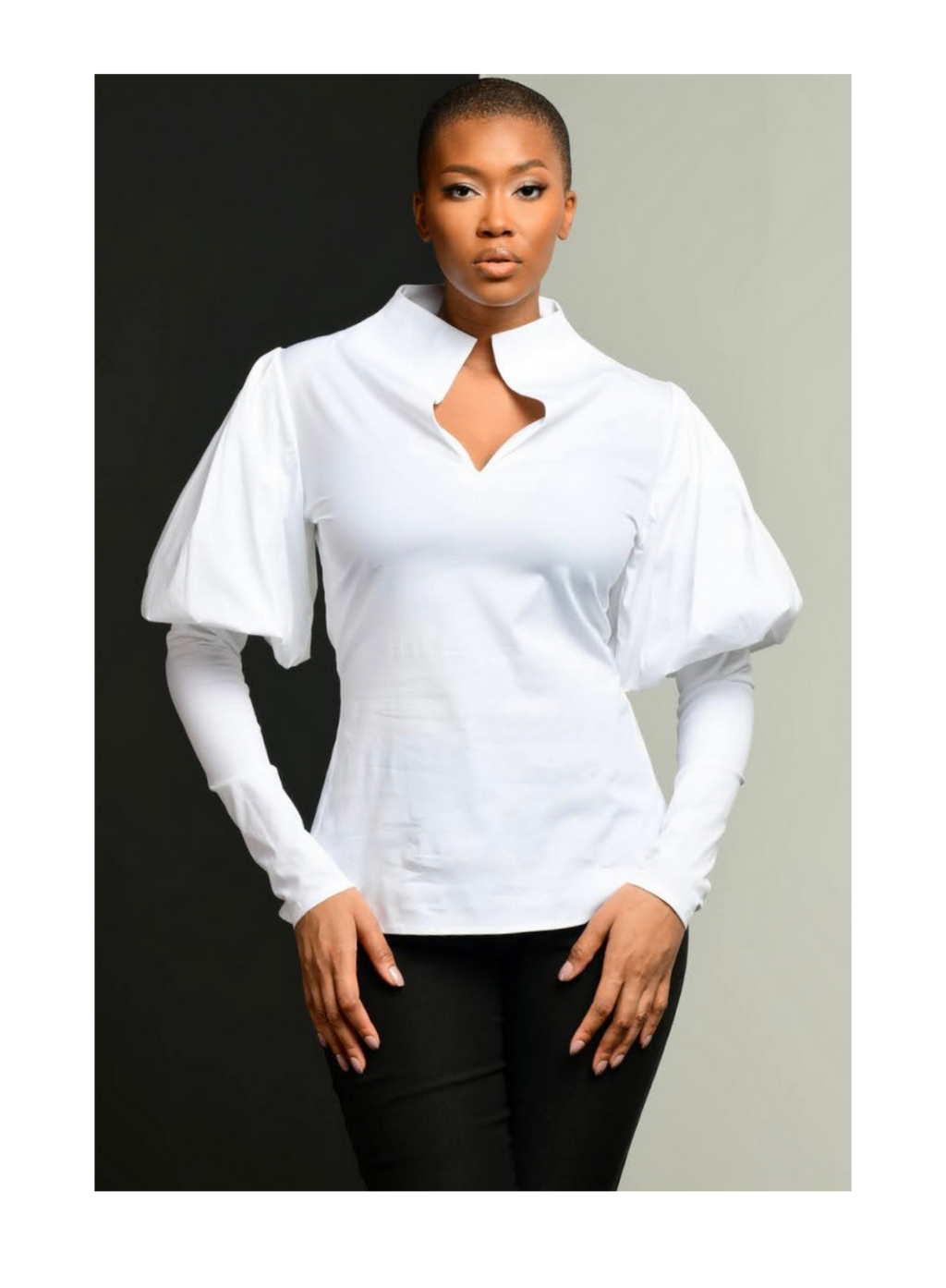 Slit Front Cotton Shirt